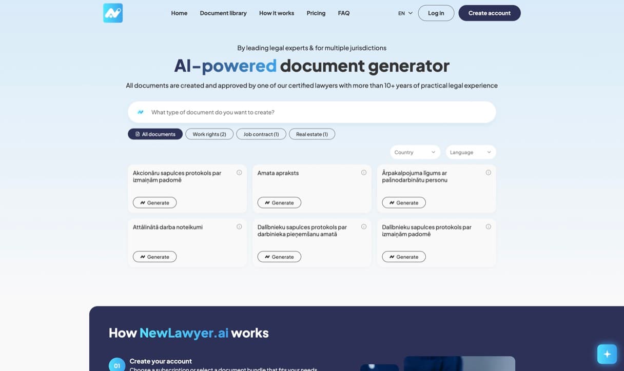 NewLawyer — dokumentu ģenerators